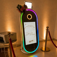 Machine de photomaton ovale 60 pouces avec écran tactile HD 32 pouces, imprimante DSLR tout-en-un, miroir magique pour location d'événements et de fêtes