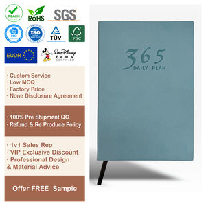 Agendas en cuir grainé format B5 avec calendrier mensuel et pochette pour cadres professionnels - Product Image 1