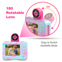 Adorable appareil photo pour enfants en forme de crème glacée avec un angle de vue de 180° °   Objectif pivotant parfait pour les jeunes photographes pour capturer des selfies