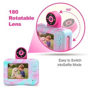 Adorable Cámara Infantil con Forma de Helado con un Ángulo de Visión de 180° °   Lente Giratoria Perfecta para que los Pequeños Fotógrafos Capturen Selfies - Product Image 4