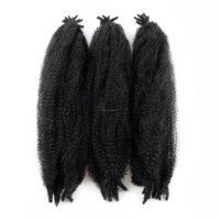3X 24 pouces Cheveux synthétiques pré-gonflés doux Afro Kinky Curly Twist Crochet Braid Bulk Single Weft pour Cuban Twist