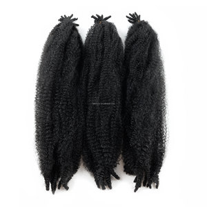 3X 24 pulgadas Cabello sintético suave pre-estructurado para trenzas <span class=keywords><strong>afro</strong></span> rizadas tipo twist, trenzado de ganchillo, trama individual a granel para Cuban Twist - Product Image 3