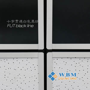 Doré avec ligne blanche <span class=keywords><strong>FUT</strong></span>/suspendu galvanisé t <span class=keywords><strong>bar</strong></span> plafond grille composants cadres de plafond peinture quille plafond T grid32/38 - Product Image 3