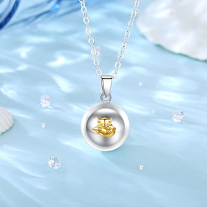 Ciondolo Harmony Ball per <span class=keywords><strong>Maternità</strong></span> in Argento, Gioiello Sonoro in Ottone, <span class=keywords><strong>Collana</strong></span> Musicale Rilassante - Product Image 5