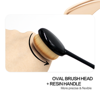 Meilleur OEM de brosse à dents simple faite à la main synthétique noire de brosse de maquillage