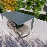 Abri voiture en aluminium, installation facile, toit en polycarbonate, structure en aluminium, abri pour 3 voitures, stationnement extérieur