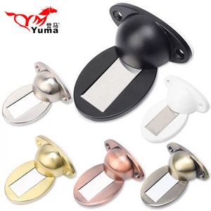 Butée de porte au sol Yuma en alliage de zinc, acier brossé, bronze rouge, bronze jaune, blanc ivoire, noir – Design minimaliste - Product Image 5