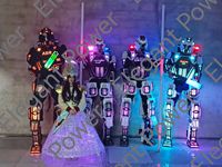 Nouveau style Costume Robot Led Costume Adulte Parti Robot Led Costumes Salle De Bal LED Échasse Robot avec autocollant led