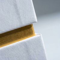 Boîte cadeau de luxe écologique en carton rigide avec couvercle et base, doublée d'une éponge imperméable, avec logo personnalisé en feuille d'or de qualité supérieure, fabriquée à partir de matériaux recyclés