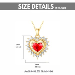 wholesale custom 14K <b>Real</b> Gold Heart Necklace for Women Solid Gold Forever Love Pendant Necklace Love Heart Jewelry Gifts - Product Image 2