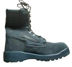 Bottes en cuir suédé vert très foncé noir DMS TSB21-4 - Product Image 1