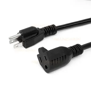 1 Fuß Short Power Extension Cord Outlet Saver für Office-Home-Einstellungen 16AWG/13A, 3-polig (4er Pack, schwarz, 8 Zoll)