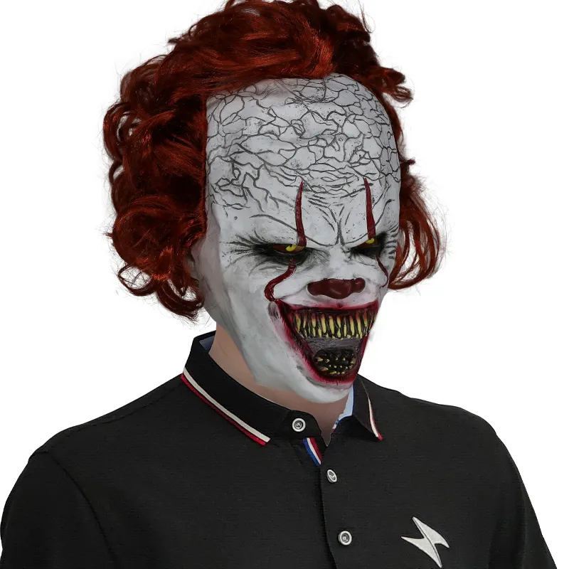 En gros Personnalisé Latex IT Couvre-chef Masque De Clown Halloween Fête Cosplay Props Horreur Adulte Gros Croc Clown Masque En Latex