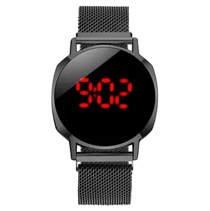 Роскошные Цифровые часы леди женщина сетки светодиодные спортивные сенсорный браслет часы lw40
