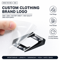 Patch logo souple en TPU à surface brillante, application thermique pour vêtements de sport et d'extérieur, service de fabrication d'échantillons OEM