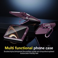 Coque de téléphone antichoc pour iPhone Duo 18 Ultra avec support rotatif pour appareil photo, protection complète de la charnière et verre trempé, stylet inclus