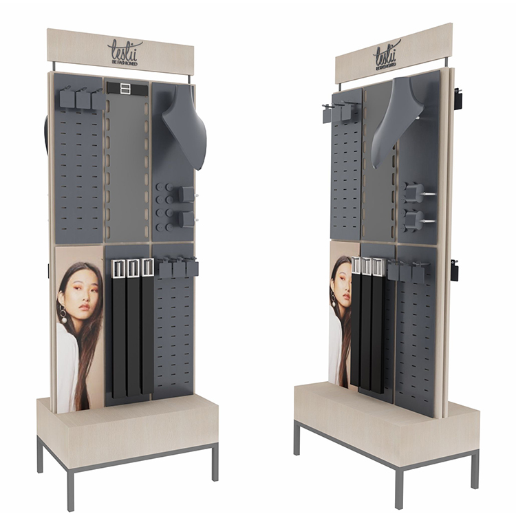 Apache Custom Double Sided Wooden Extension Display Racks for Clothing Boutiques, Luxury Gift Shops and Fashion Showrooms