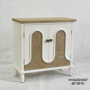 INNOVAHOME European Style Farmhouse White Solid Wooden Antique Accent Living Room Storage Drawer Cabinet with Two Doors - Product Image 3