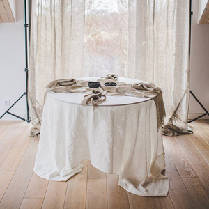 Elégant chemin de table en bois rustique rayé inspiré de la nature décor tissé en coton crème et étamine pour mariage maison ou hôtel - Product Image 4