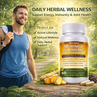 Complément Alimentaire Herbal Moringa Curcuma Gingembre Boswellia Capsules Soutien Immunitaire Antioxydant Énergie Soutien Énergétique Sureau Réglisse 60
