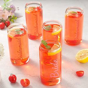 パーティーサプライヤーになる花嫁グラスを飲むことはガラスカップを形作ることができますアイスコーヒーティーワインのためのストロー付き花嫁介添人ギフト - Product Image 4