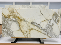 Dalle de marbre poli en dolomite Calacatta Gold naturel pour comptoir, mur, sol, salle de bain, salle à manger, appartement