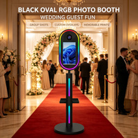 Machine à photos instantanées HOYIS avec miroir numérique, écran tactile 15,6 pouces, cadre métallique, Wi-Fi, Bluetooth, caméra, impression en libre-service
