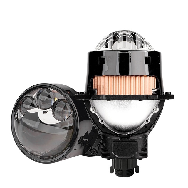 RR Car Headlight 3 Inch R-AS001C Universal Bi-Led Projector Lens Super Bright Tri-Laser Led Headlight Bulbs