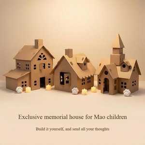 Casa para Mascotas Moderna de Cartón para Manualidades, Pintable, Casa para Gatos de Papel, Kit de Proyecto Artístico Hecho a Mano para Mascotas Pequeñas - Product Image 1