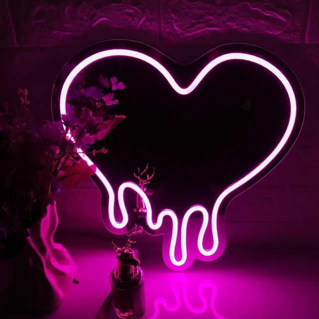 Acrylic Mirror Led Neon Light Sign for Bedroom Wedding Decoration Customized Logo Led Neon Light Sign