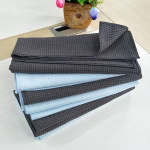 Serviette de lavage de voiture absorbante en tissu gaufré épais, 45x40 cm, pour vitres et nettoyage domestique, bleu ciel, gris foncé - Product Image 1