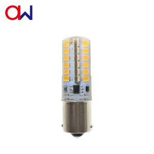 Ampoule LED maïs 1,8W BA15S à baïonnette AC/DC 12V en silicone 3000K blanc chaud 190-210LM pour camping-car, bateau, remorque, voiture - Product Image 1