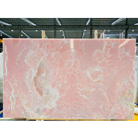 Table en dalle de marbre naturel poli YDSTONE, design moderne de luxe, onyx rose, pour intérieur