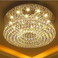 Couloir intérieur nordique moderne K9 lustre de luxe en cristal plafonnier encastré 15W 18W plafonnier LED pour le salon