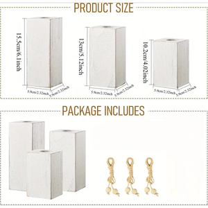 Giáng Sinh Bằng Gỗ Người Giữ Nến Nến Bàn Đám Cưới Nến Chủ Sở Hữu Trắng Trụ Cột Nến Chủ Sở Hữu Gỗ Nến Chủ Số Lượng Lớn - Product Image 2