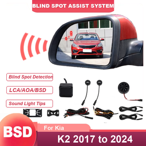 Système intelligent de détection d'angle mort par radar micro-ondes pour Kia <span class=keywords><strong>K2</strong></span> 2017 à 2024 avec avertissement lumineux et sonore pour rétroviseur de conduite - Product Image 1