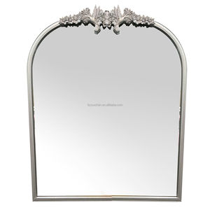 <span class=keywords><strong>Specchio</strong></span> Vintage in Stile Art Déco <span class=keywords><strong>con</strong></span> <span class=keywords><strong>Cornice</strong></span> Larga e Corona Ornamentale in Ferro Dorato Antico - Product Image 5