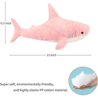 Nouveauté : Peluche Requin Rose Mignon de Dessin Animé, Douce et Rembourrée avec Yeux Brodés, Personnalisable pour Cadeau