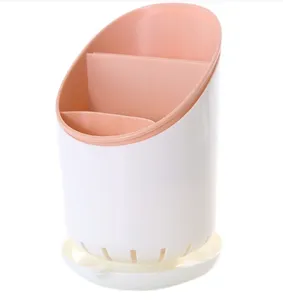 Caixa de plástico para pauzinhos, colher redonda, suporte multifuncional para armazenamento de utensílios de mesa, tubo de pauzinhos para cozinha