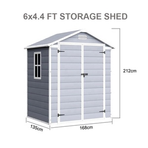 Cobertizo de jardín de lujo iNature ventilado de 6X4Ft cobertizo de almacenamiento impermeable al aire libre con piso - Product Image 5