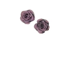 Nouvelles boucles d'oreilles pendantes en forme de rose séchée tie-dye pour femmes, imitation aiguille en argent, bijoux en plastique doux et féeriques, style féminin et cœur de fée