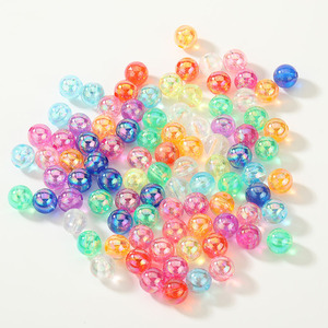 Acrylic Round <b>Beads</b> 12mm Transparent Ab Color Iridescent For Jewelry Making Bulk Loose <b>Beads</b> - Product Image 1