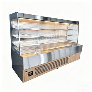 Refrigerador de exhibición con cortina de <span class=keywords><strong>aire</strong></span> abierta y refrigeración por <span class=keywords><strong>aire</strong></span>, con descongelación automática para uso comercial en catering - Product Image 2