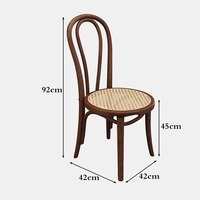 Chaises de salle à manger empilables modernes et minimalistes en bois et rotin tressé avec coussin pour mariages et restaurants