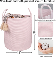 Mode Simple Multifonctionnel Flexible Coton Corde Panier À Linge avec Poignées pour Vêtements Sales Jouets Bin