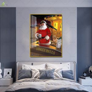 Reproduction d'artiste de peinture à l'huile, Décoration murale sur toile pour salon, Paysage pop magnifique avec cascade - Product Image 4