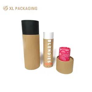Tubo de papel eco para empurrar para cima, tubo de papel de papelão eco para vareta do lábio, desodorante com caixa impressa personalizada, embalagem redonda