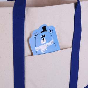 Bolsa de compras de algodón grande personalizada bolsa de lona de regalo con bolsillo y cremallera - Product Image 3