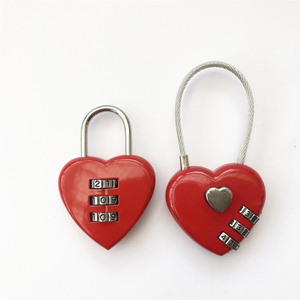 Wholesale <strong>3</strong> Number <strong>Dial</strong> love Heart Shaped Luggage Lock Padlock - Product Image 3