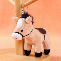 Porte-clés cheval en peluche jouets peluches licorne animaux en peluche jouets porte-clés ferme fête fournitures noël peluche poupée cheval porte-clés